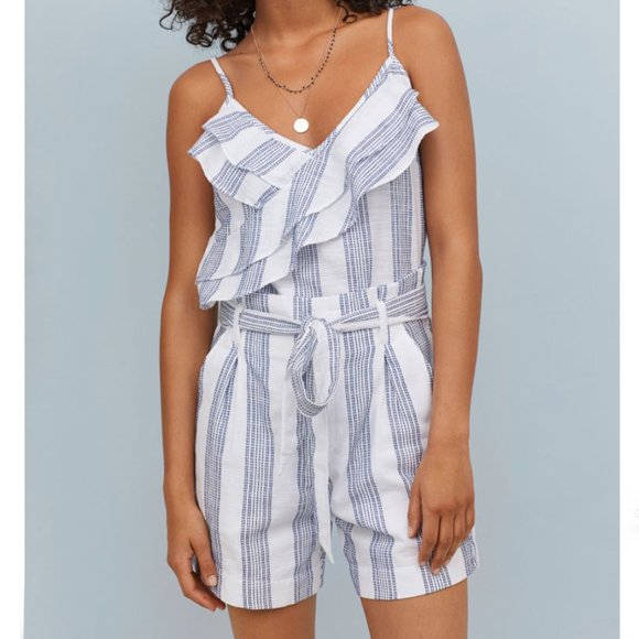 NEW H&M Blue and White Embroidered Shorts 6 - Picture 1 of 10